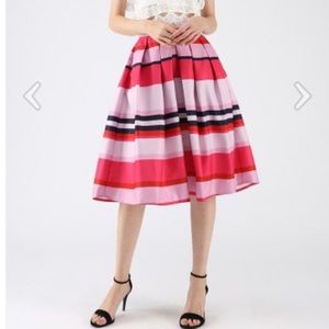 Chicwish printed colorful striped midi skirt S